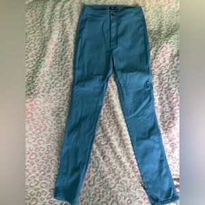Blue High-Waisted Pants